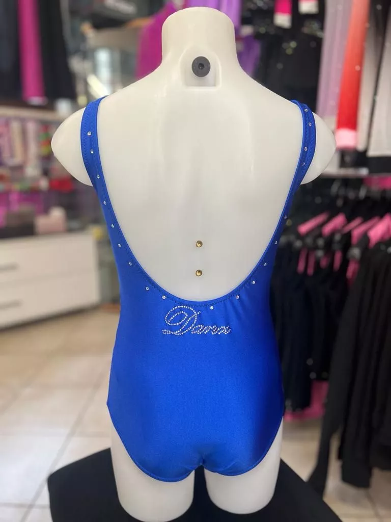 body lycra bluette danz con strass