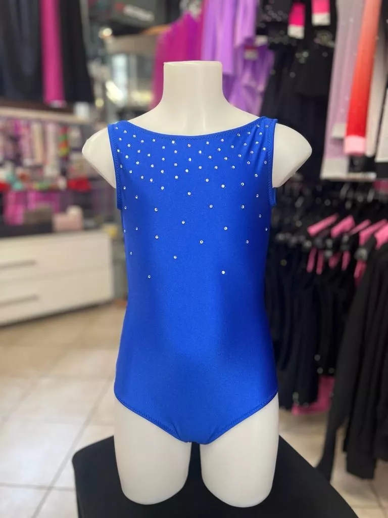 body lycra bluette danz con strass